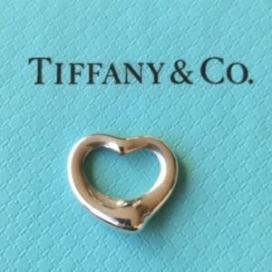 Tiffany & Co. Luxury Open Heart Pendant By Designer Elsa Peretti, Size Medium